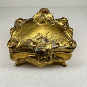Gold Ornate Jewelry Box Art Nouveau